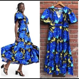 Christopher John Rogers X Target Blue & Yellow maxi dress